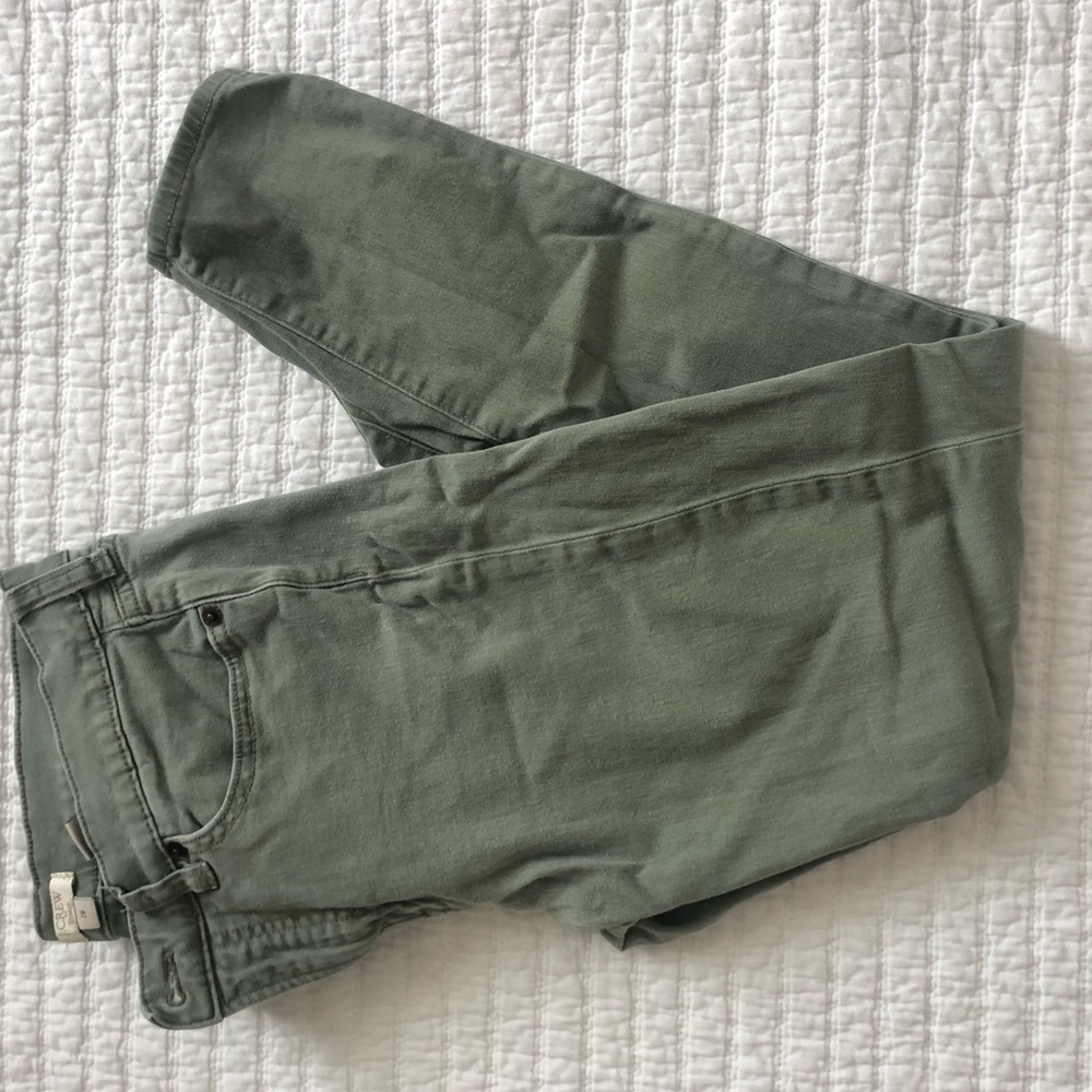 Green J.Crew stretch jeans